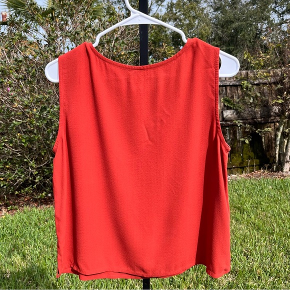 Eileen Fisher 100% Silk Burnt Orange Boxy Tank Top Size S - Picture 3 of 6